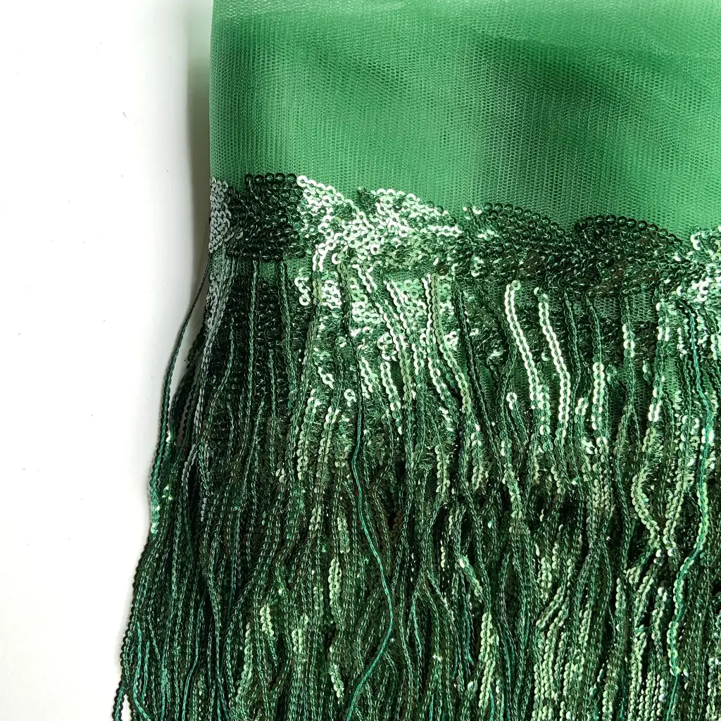 FLECOS - LENTEJULAS ROLLO - VERDE ESMERALDA - 20cm - 10 Yardas