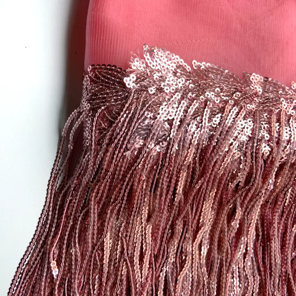 FLECOS - LENTEJUELAS - ROSA - 20cm - por METRO