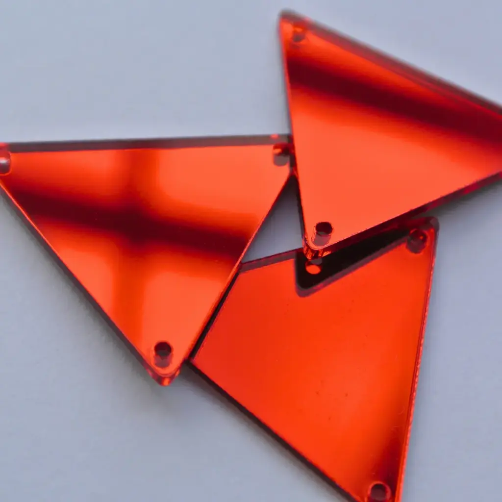 ESPEJOS - TRIANGULO - ROJO - 23x23 - (x100)