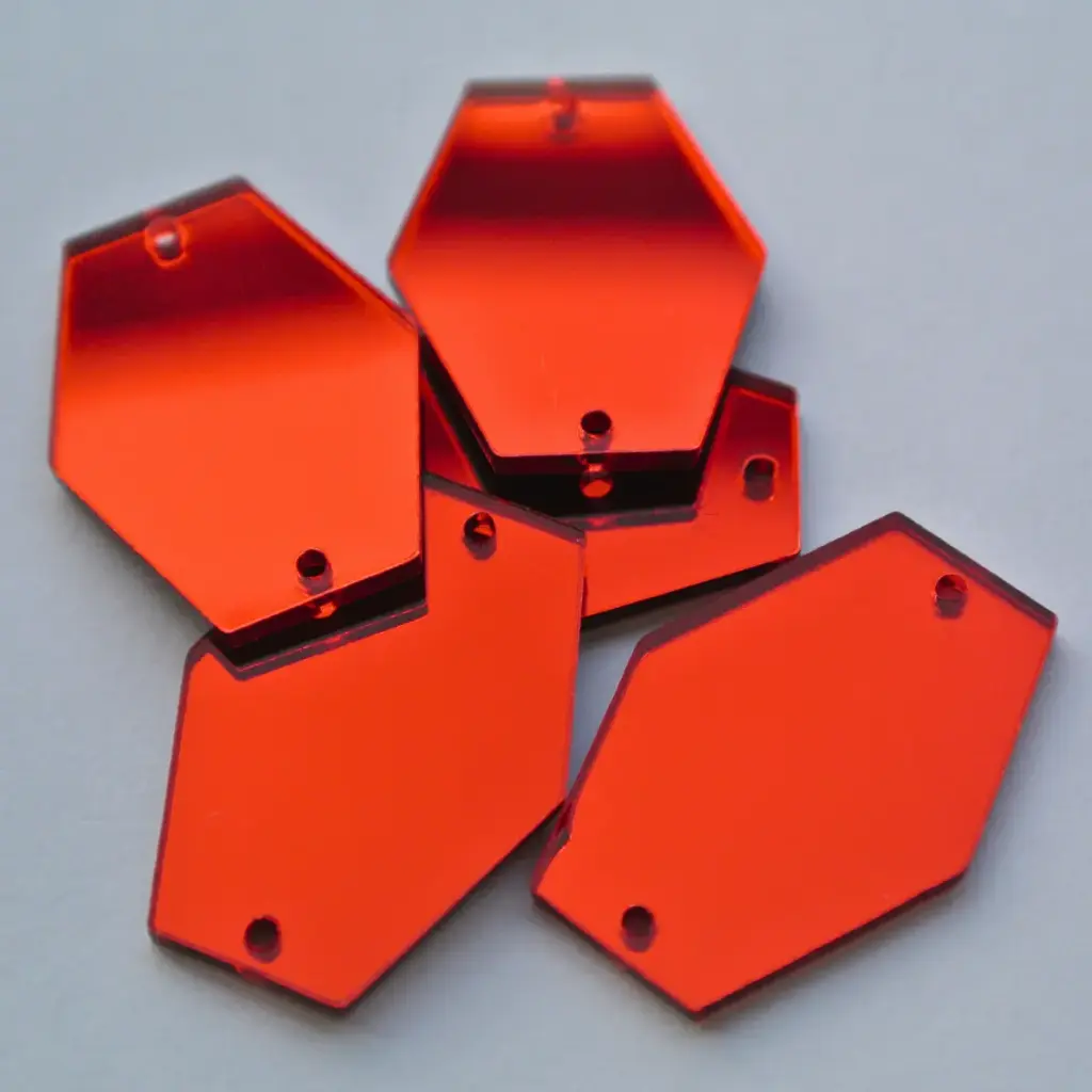 ESPEJOS - HEXAGONO - ROJO - 18x25 - (x100)