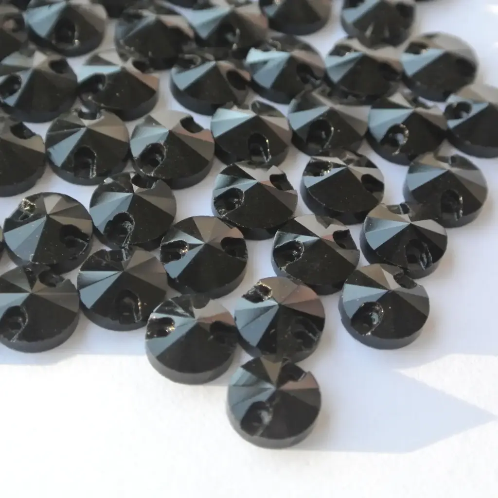 SEWON CRYSTAL - RIVIOLI - JET - 10mm - (x1)