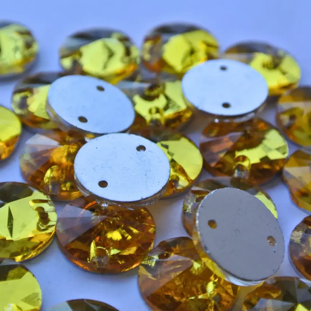 SEWON CRYSTAL - RIVIOLI - TOPAZ - 14mm - (x1)