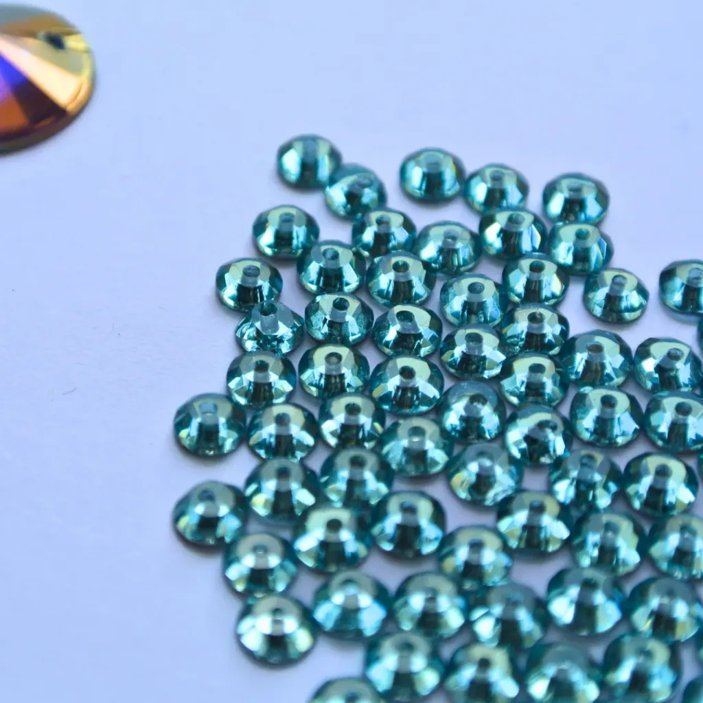 BRILLOS CON AGUJERO - PATIN - AQUA MARINE- 4mm (x1440) 