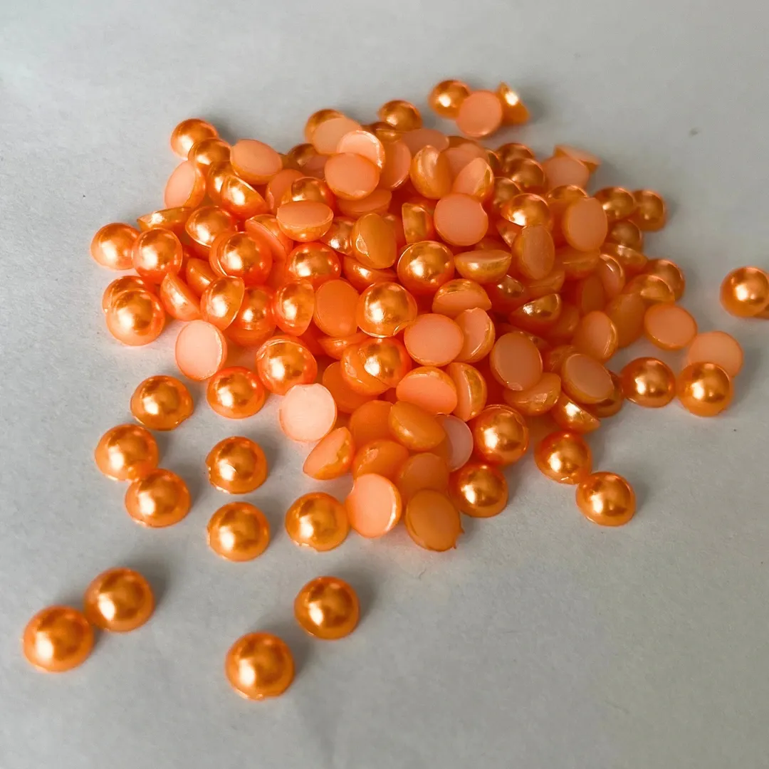 MEDIAS PERLAS - COLOR NARANJA (6mm)