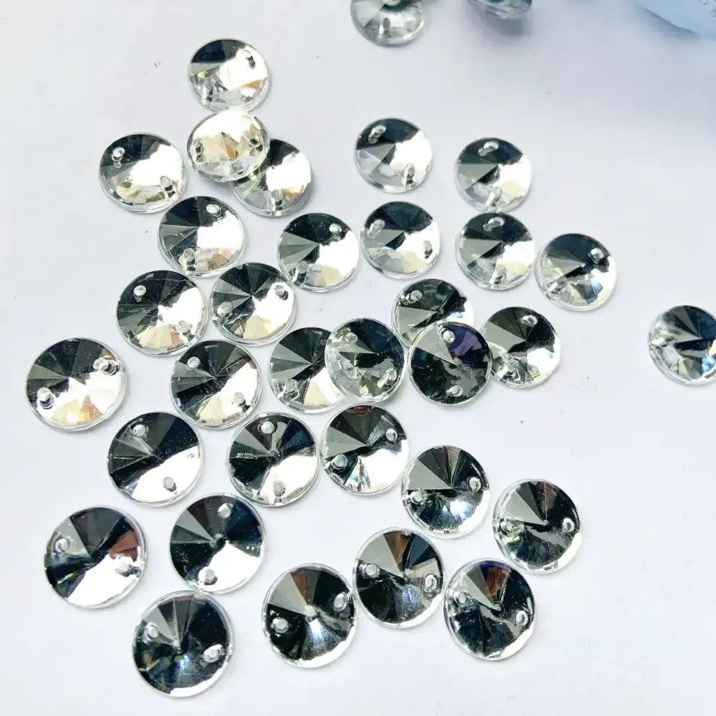 PIEDRAS ACRÍLICAS - RIVIOLI - CRYSTAL - 10mm (100un)