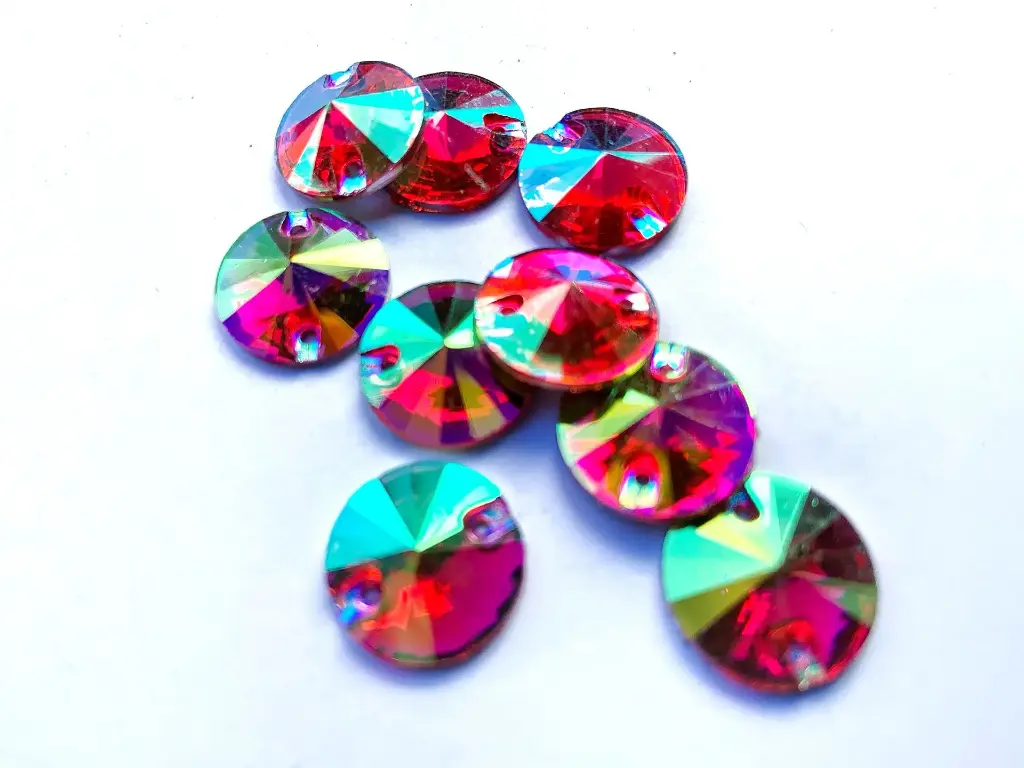 PIEDRAS ACRÍLICAS - RIVIOLI - LIGHT SIAM AB - 14mm (100un)