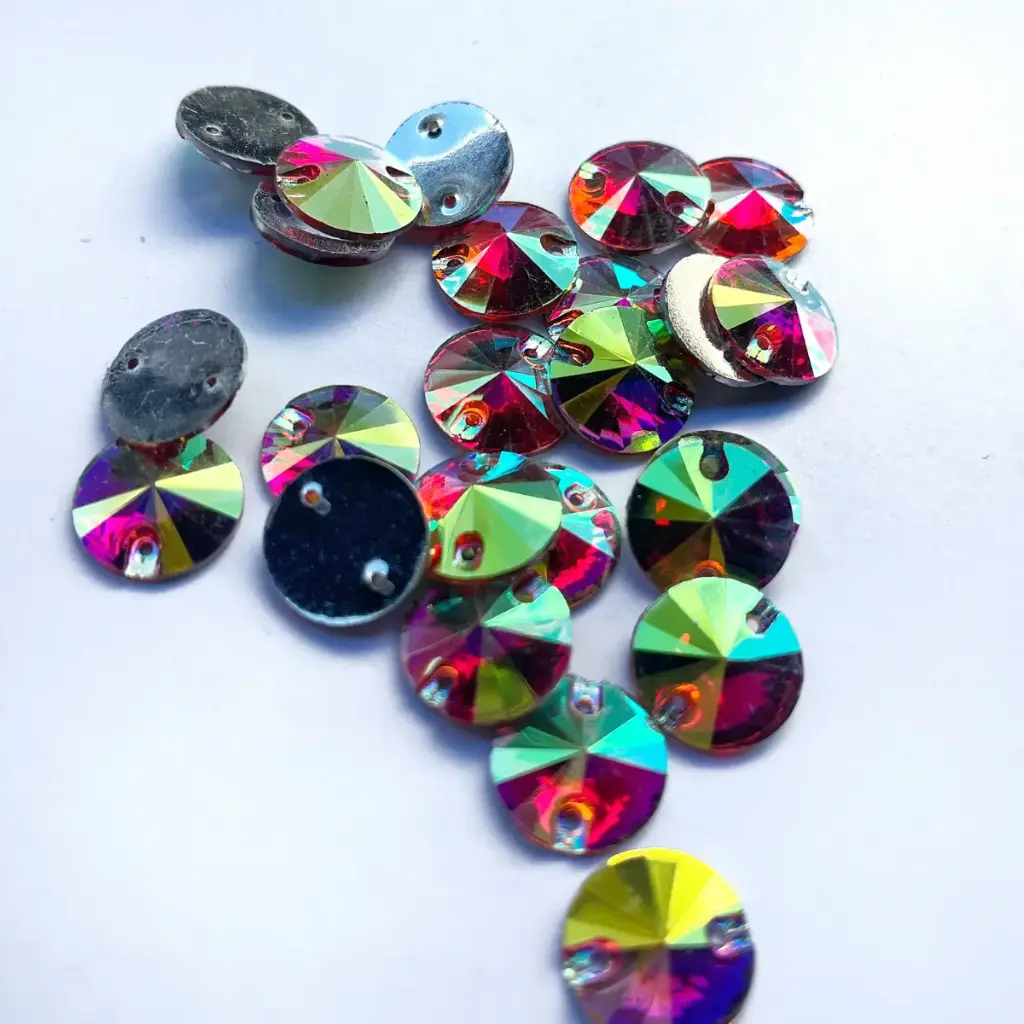 PIEDRAS ACRÍLICAS - RIVIOLI - ROSE AB - 14mm (100un)