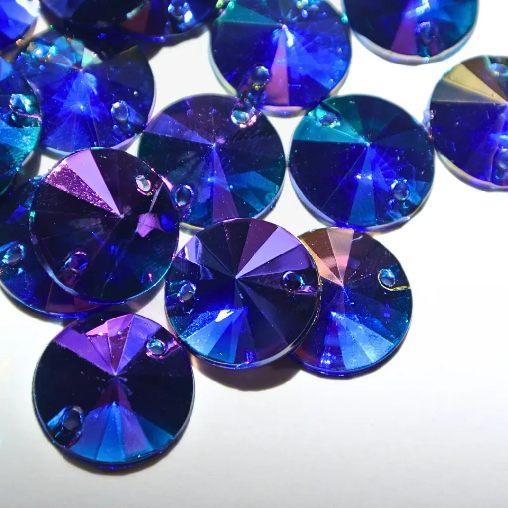 PIEDRAS ACRÍLICAS - RIVIOLI - SAPPHIRE AB - 14mm (100un)