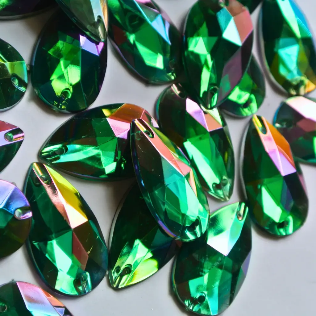 PIEDRAS DE ACRÍLICO - LÁGRIMA - ESMERALD AB - 17x28