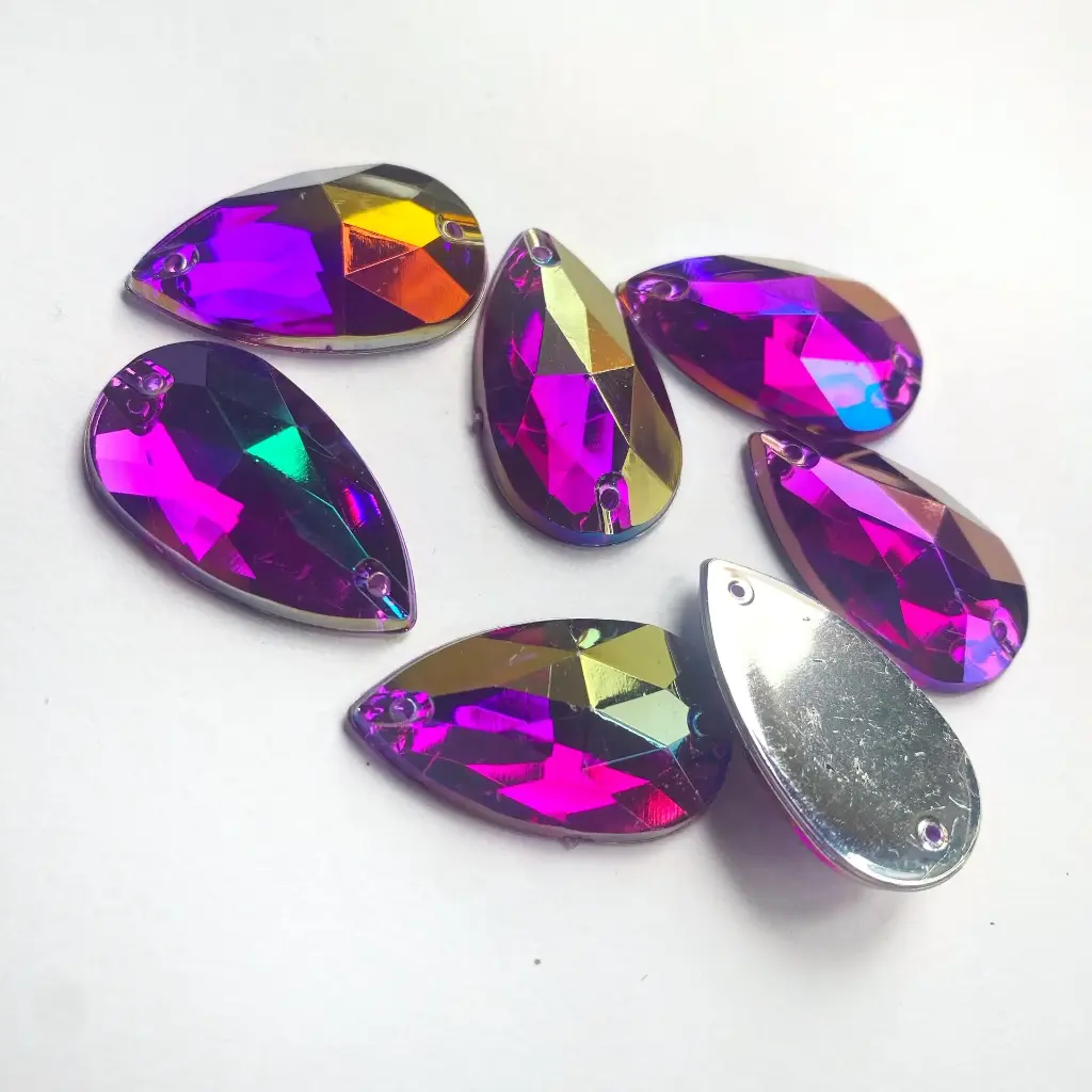 PIEDRAS DE ACRÍLICO - LÁGRIMA - PURPLE AB - 17x28 (200un)