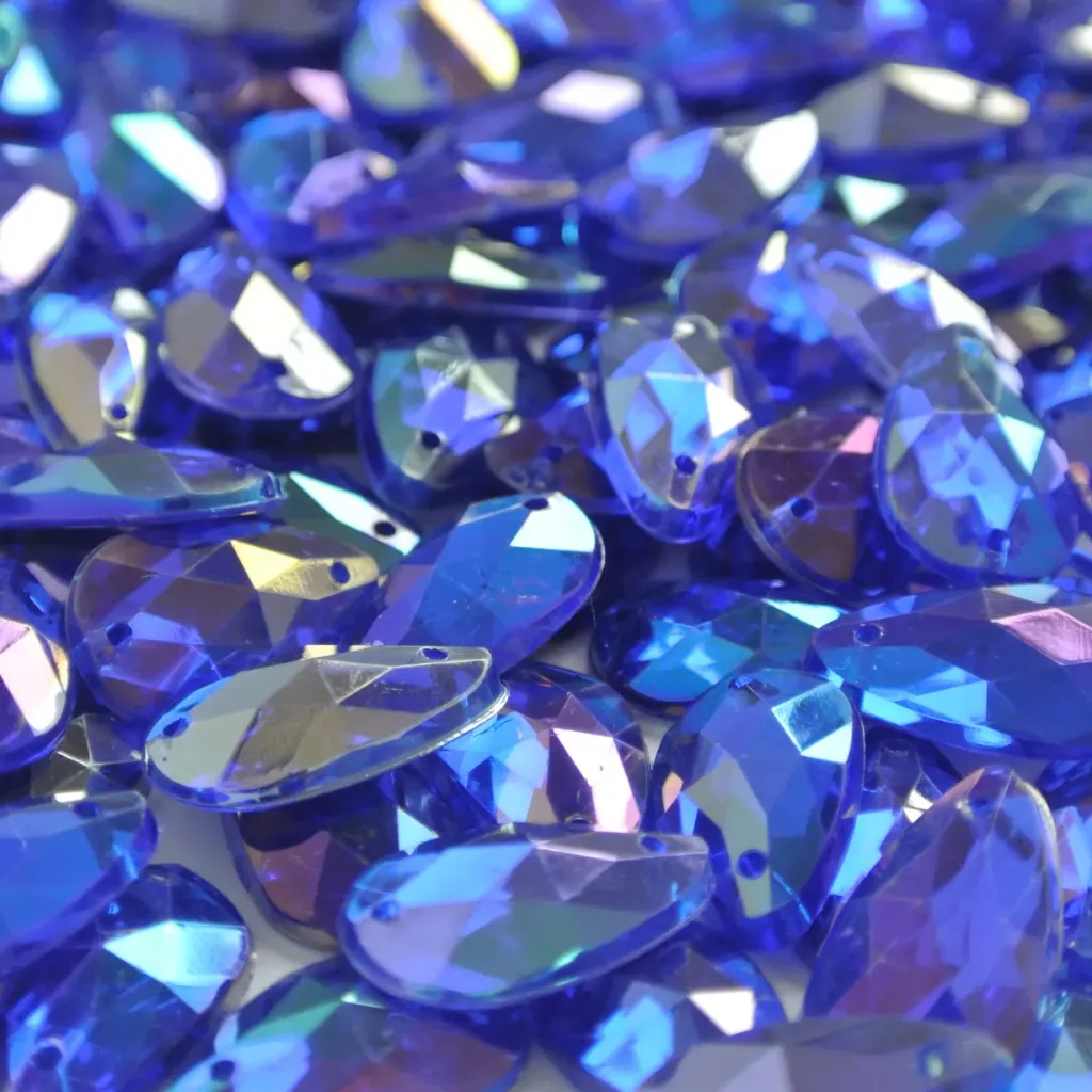 PIEDRAS DE ACRÍLICO - LÁGRIMA - SAPPHIRE AB - 11X18