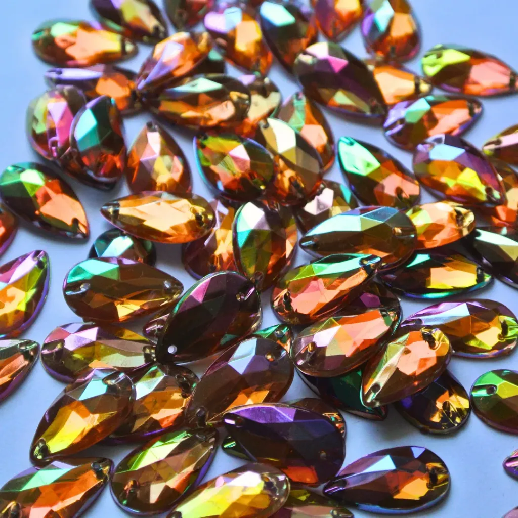 PIEDRAS DE ACRÍLICO - LÁGRIMA - TOPAZ AB - 11X18