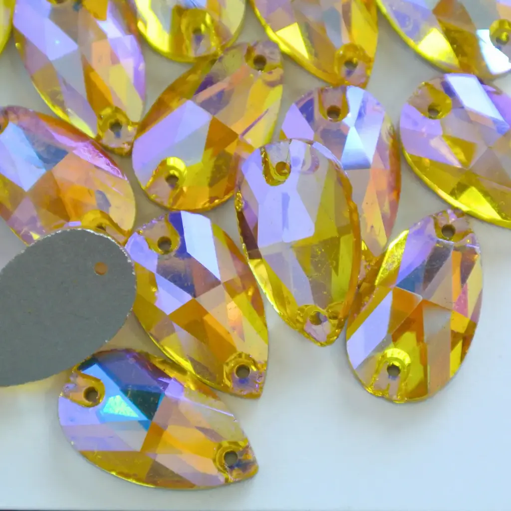 SEWON CRYSTAL - LÁGRIMA - TOPAZ AB - 11x18 - (x30)