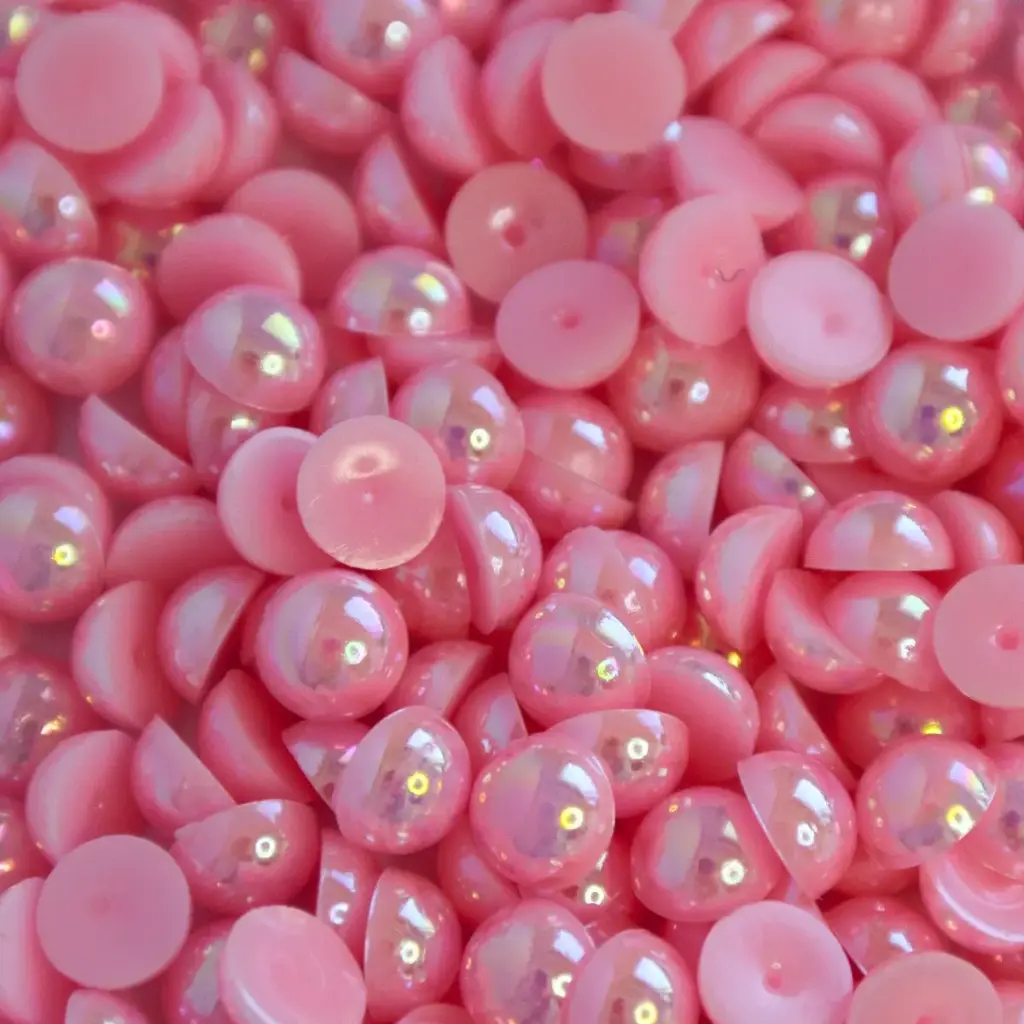 MEDIAS PERLAS - COLOR ROSADO - 6 y 8mm
